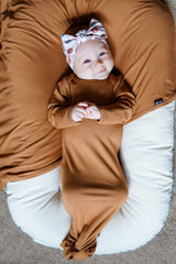 BAMBOO KNOTTED GOWN- Caramel - HoneyBug 