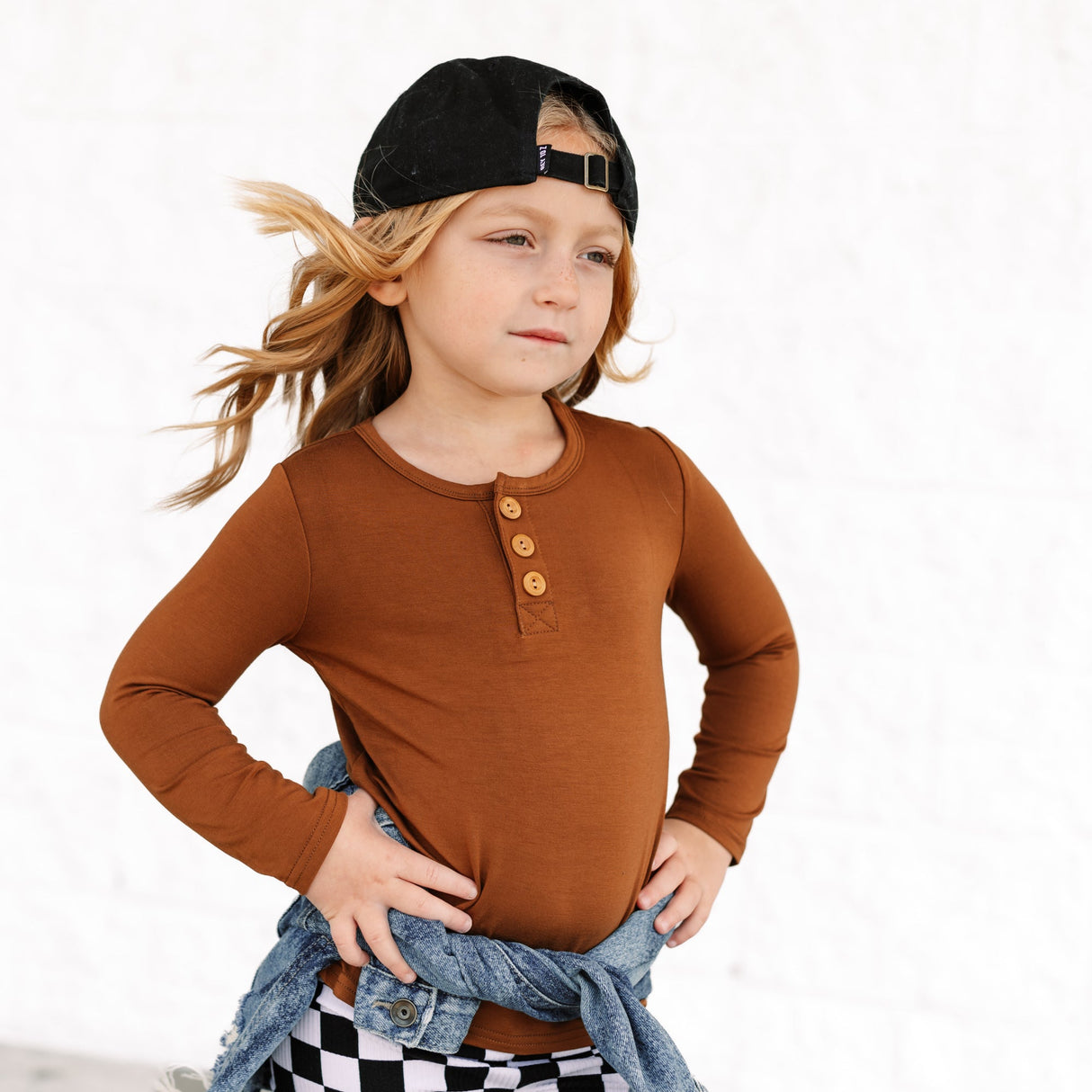 HENLEY LONG SLEEVE- Sienna - HoneyBug 