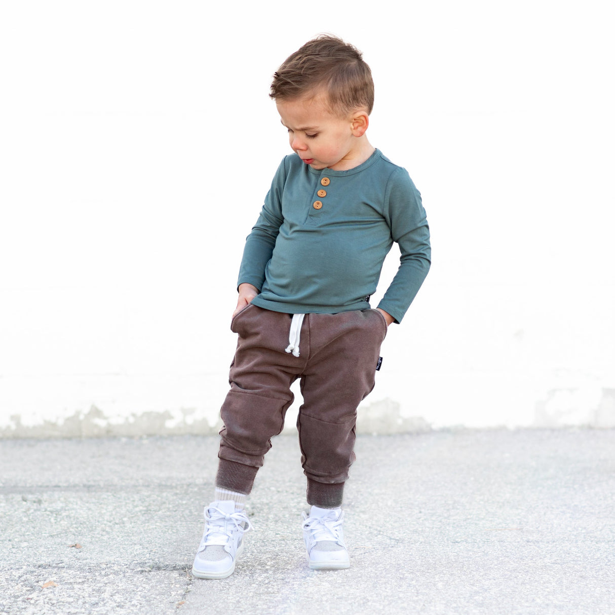 HENLEY LONG SLEEVE- Slate - HoneyBug 