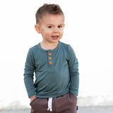 HENLEY LONG SLEEVE- Slate - HoneyBug 
