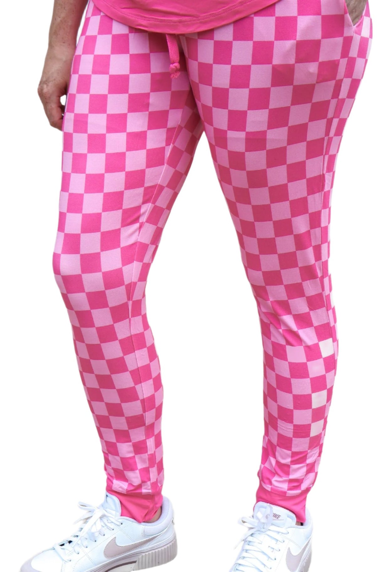 MAMA JOGGERS- Pink Check - HoneyBug 