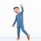 Zip Romper - Arctic Ribbed - HoneyBug 