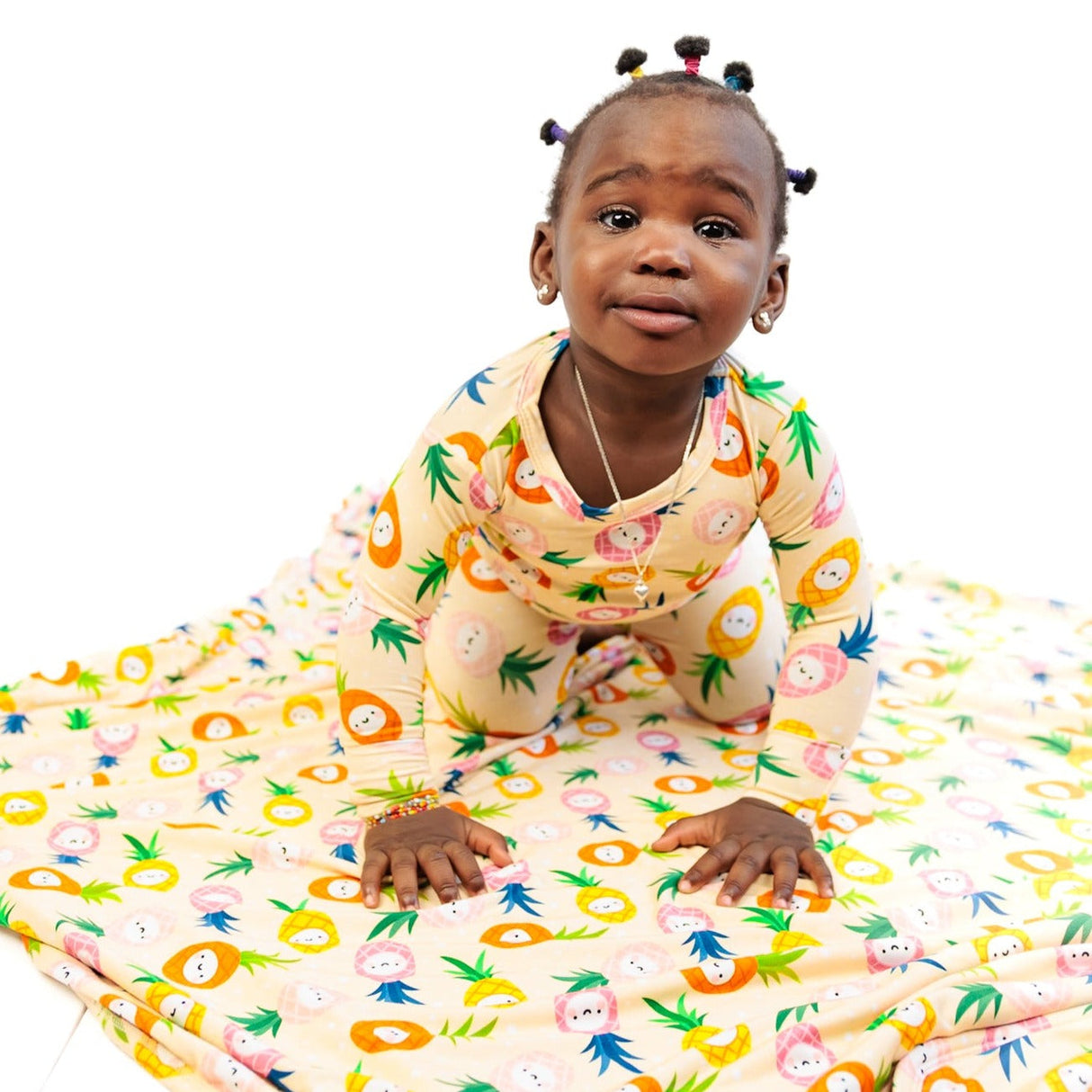 LONG SLEEVE 2 PIECE SETS- Kawaii Pineapple - HoneyBug 