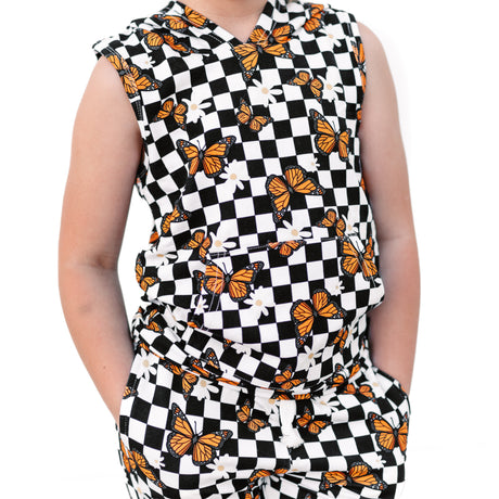 BAMBOO HOODIE TANK- Butterflies - HoneyBug 