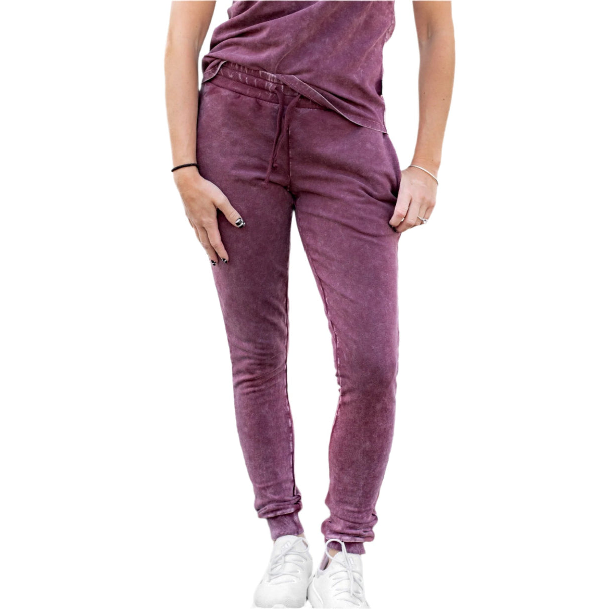 MAMA JOGGERS- Oxblood Snow Wash - HoneyBug 