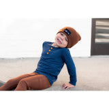 HENLEY LONG SLEEVE- Navy - HoneyBug 