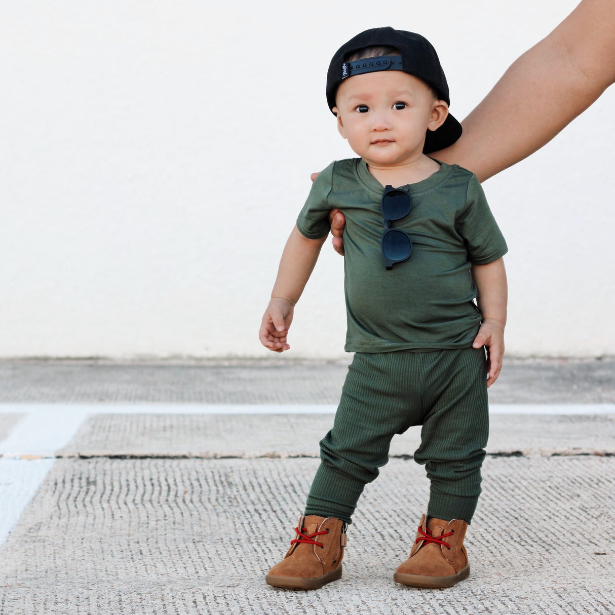 BAMBOO RIB LEGGINGS- Moss - HoneyBug 