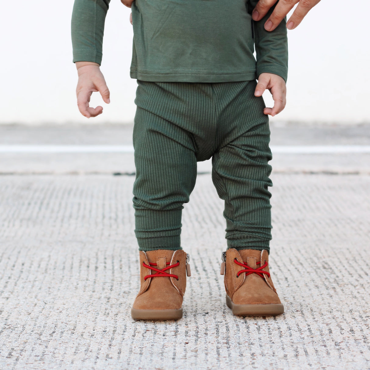 BAMBOO RIB LEGGINGS- Moss - HoneyBug 