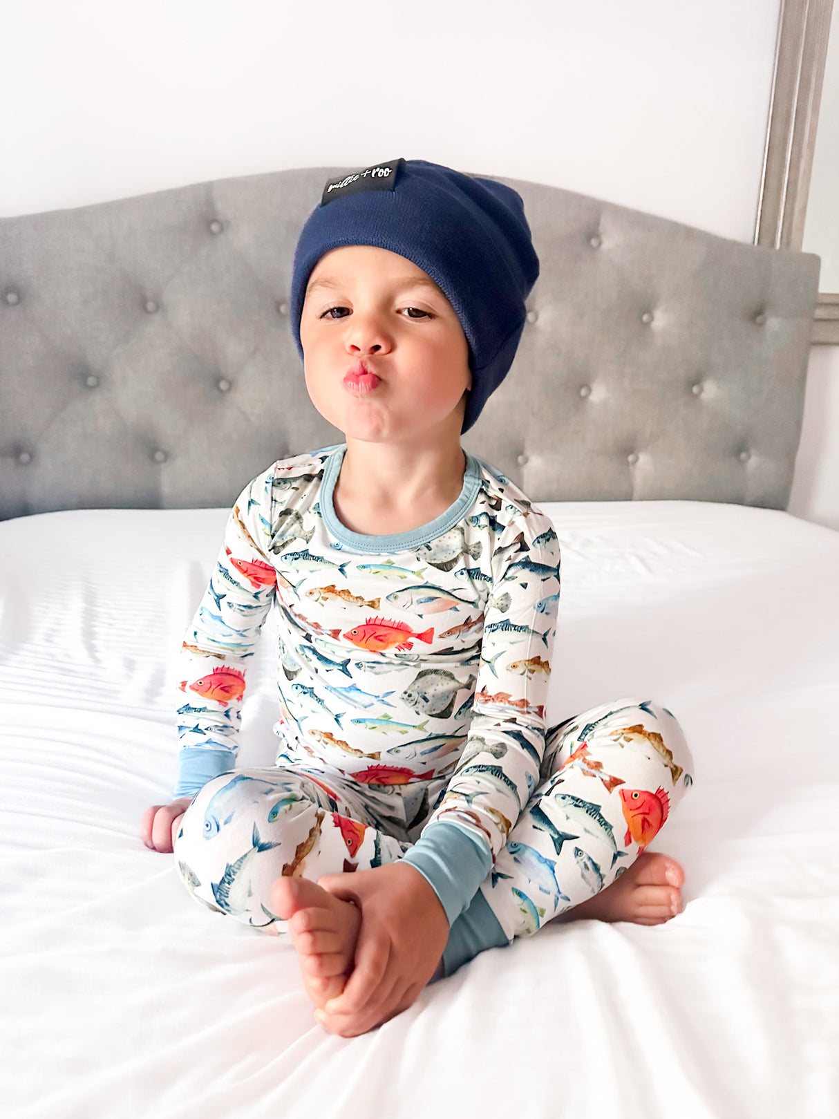 BAMBOO CUFF BEANIE- Navy - HoneyBug 