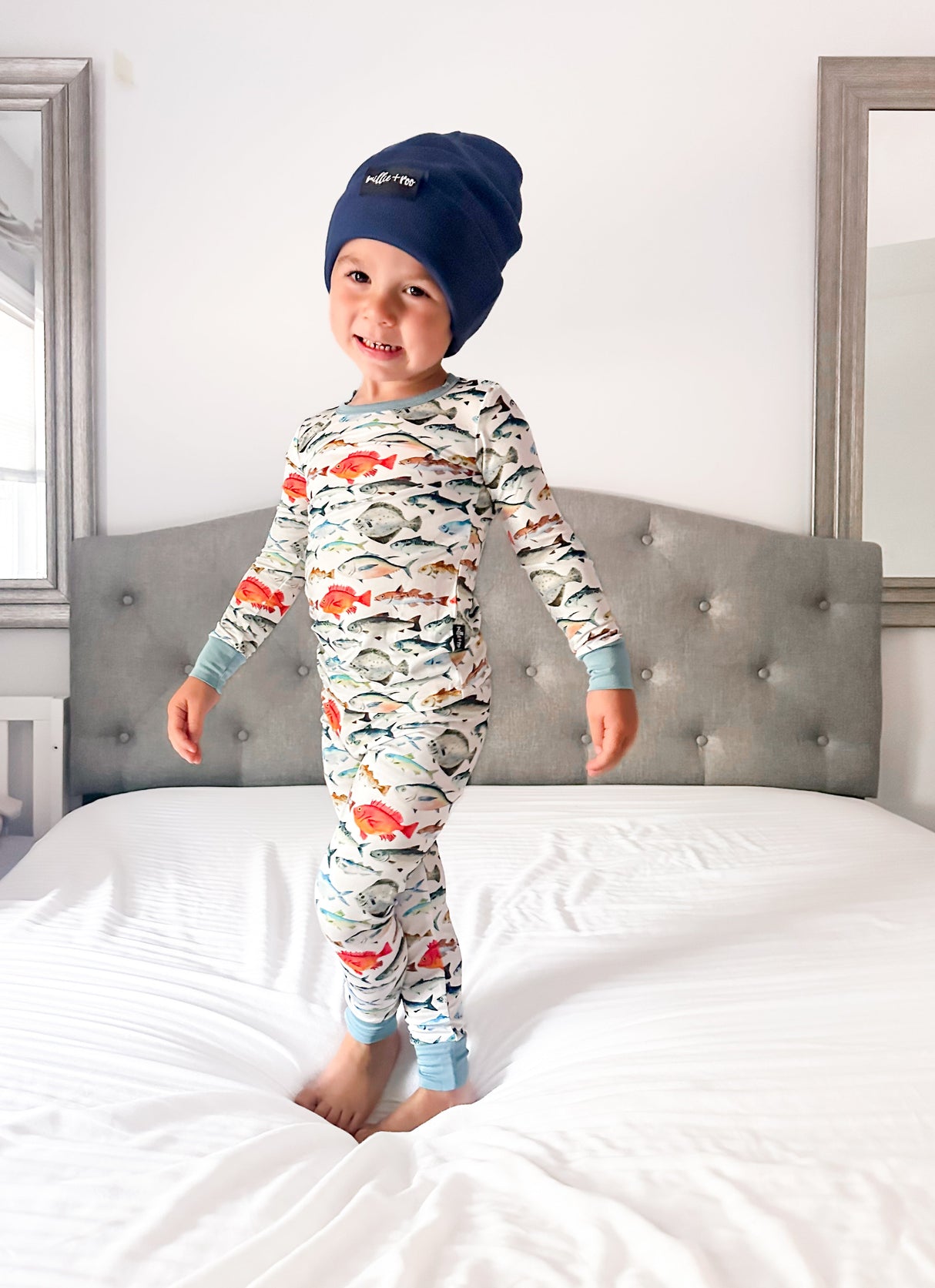 BAMBOO CUFF BEANIE- Navy - HoneyBug 