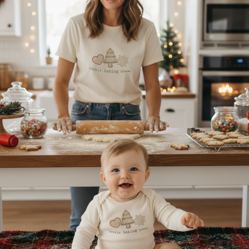 Cookie Baking Crew Organic Baby Bodysuit Long Sleeve