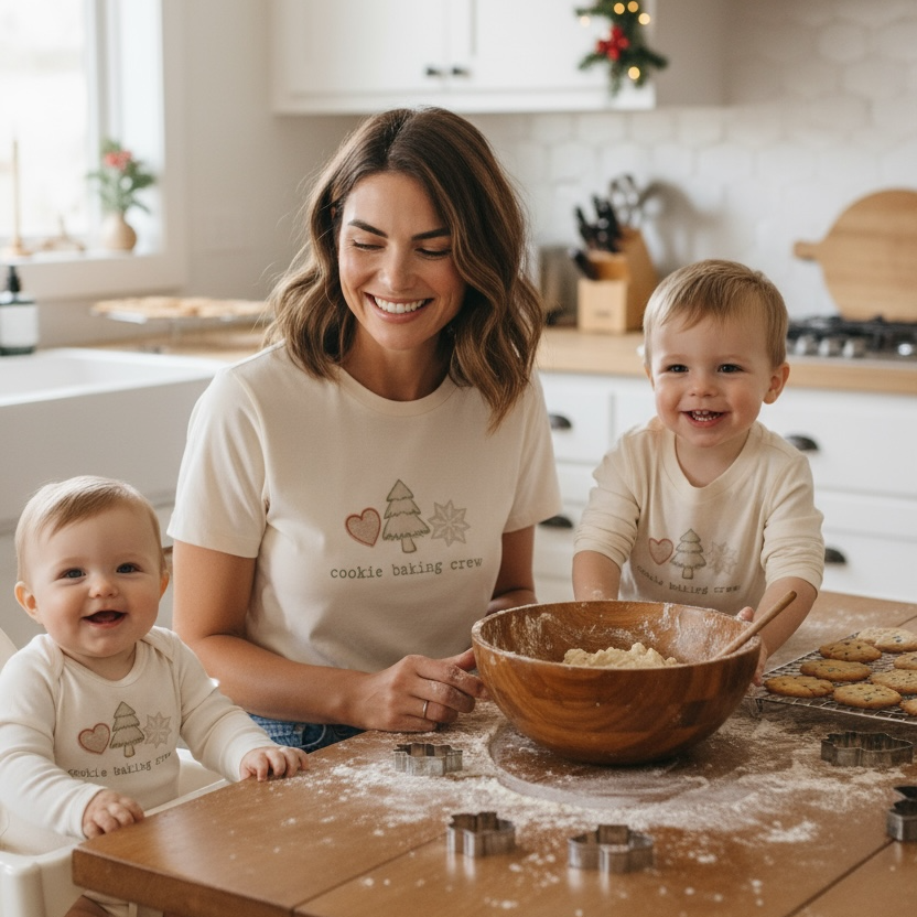 Cookie Baking Crew Organic Baby Bodysuit Long Sleeve