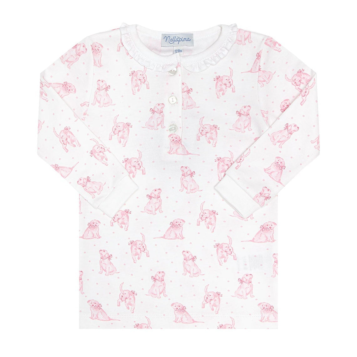 Pink Puppy Love Print Pajamas