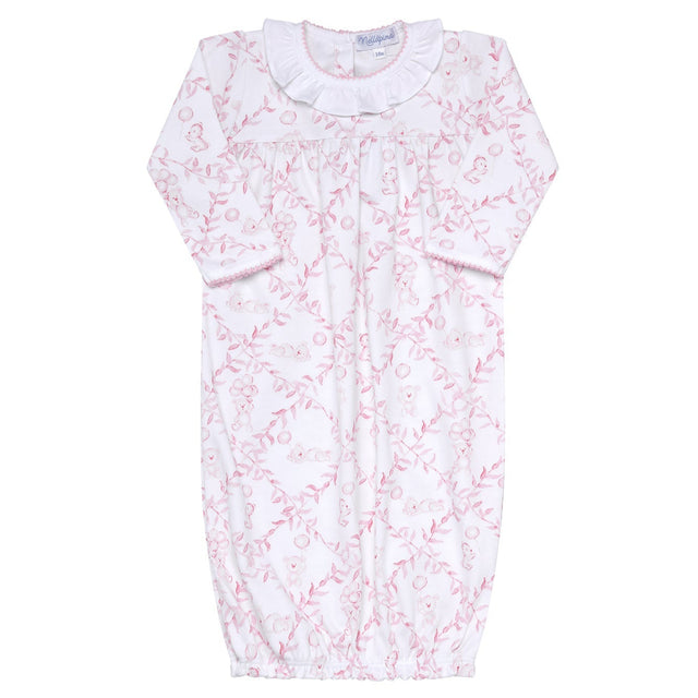 Pink Bears Trellace Baby Gown - HoneyBug 