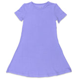 Poppin Purple Bamboo Girls' Short Sleeve Dress - HoneyBug 