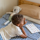 Navy Gingham Crib Quilted Blanket