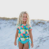 Olivia Diamond Rash Guard Swimsuit - HoneyBug 