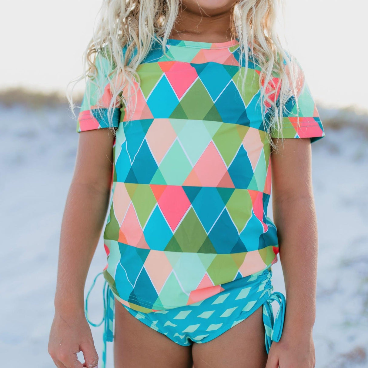 Olivia Diamond Rash Guard Swimsuit - HoneyBug 