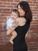 Ribbed Bamboo Racerback Nursing Tank | Black - HoneyBug 