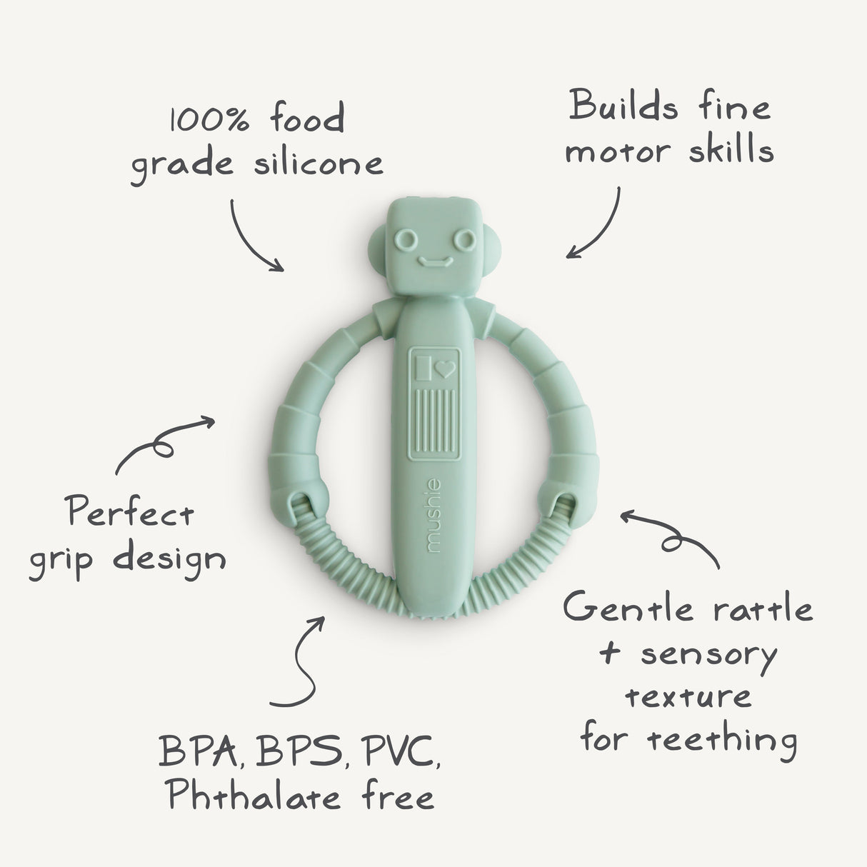 Robot Rattle Teether - HoneyBug 