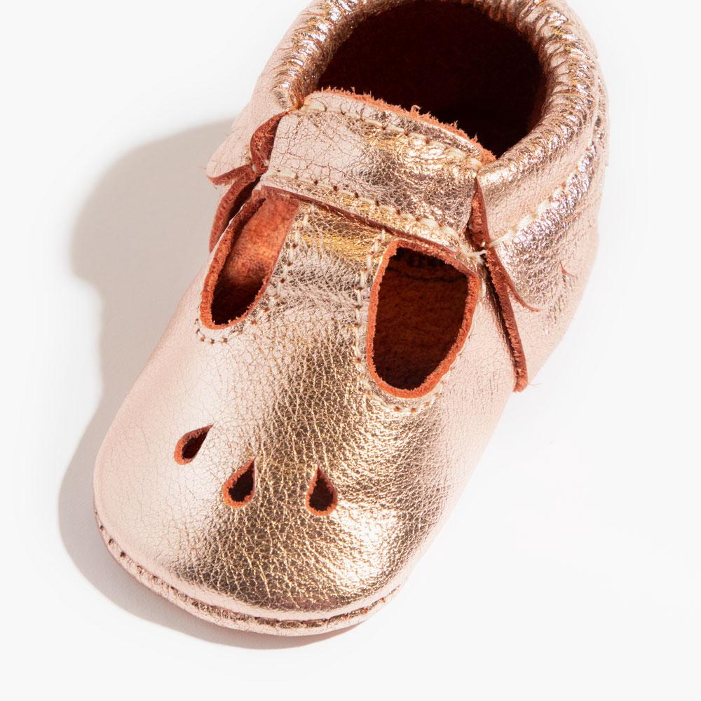 Rose Gold Mary Jane Baby Shoe - HoneyBug 