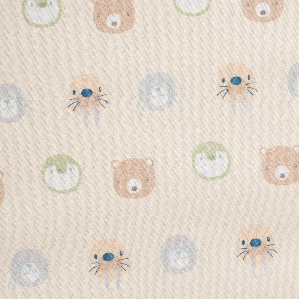 Sealy Children's Floor Cushion - Animal Faces and Beige - HoneyBug 