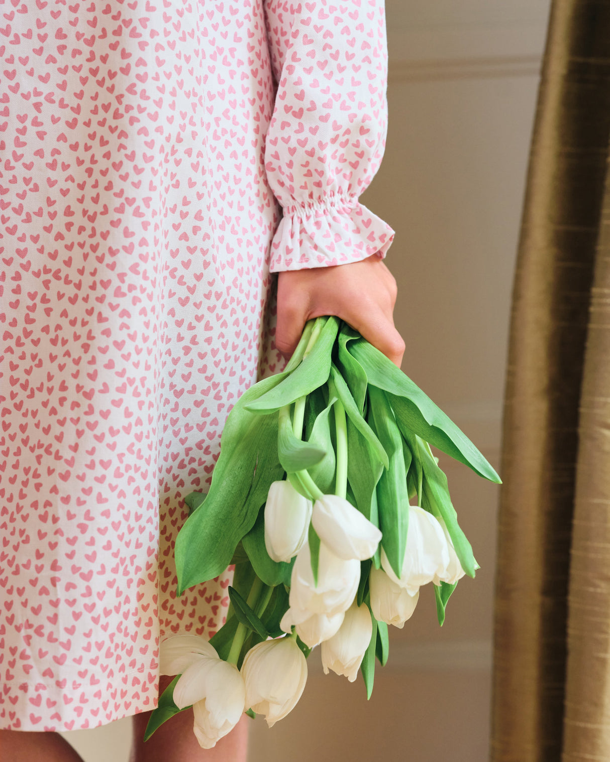 Girl's Twill Delphine Nightgown in Sweethearts