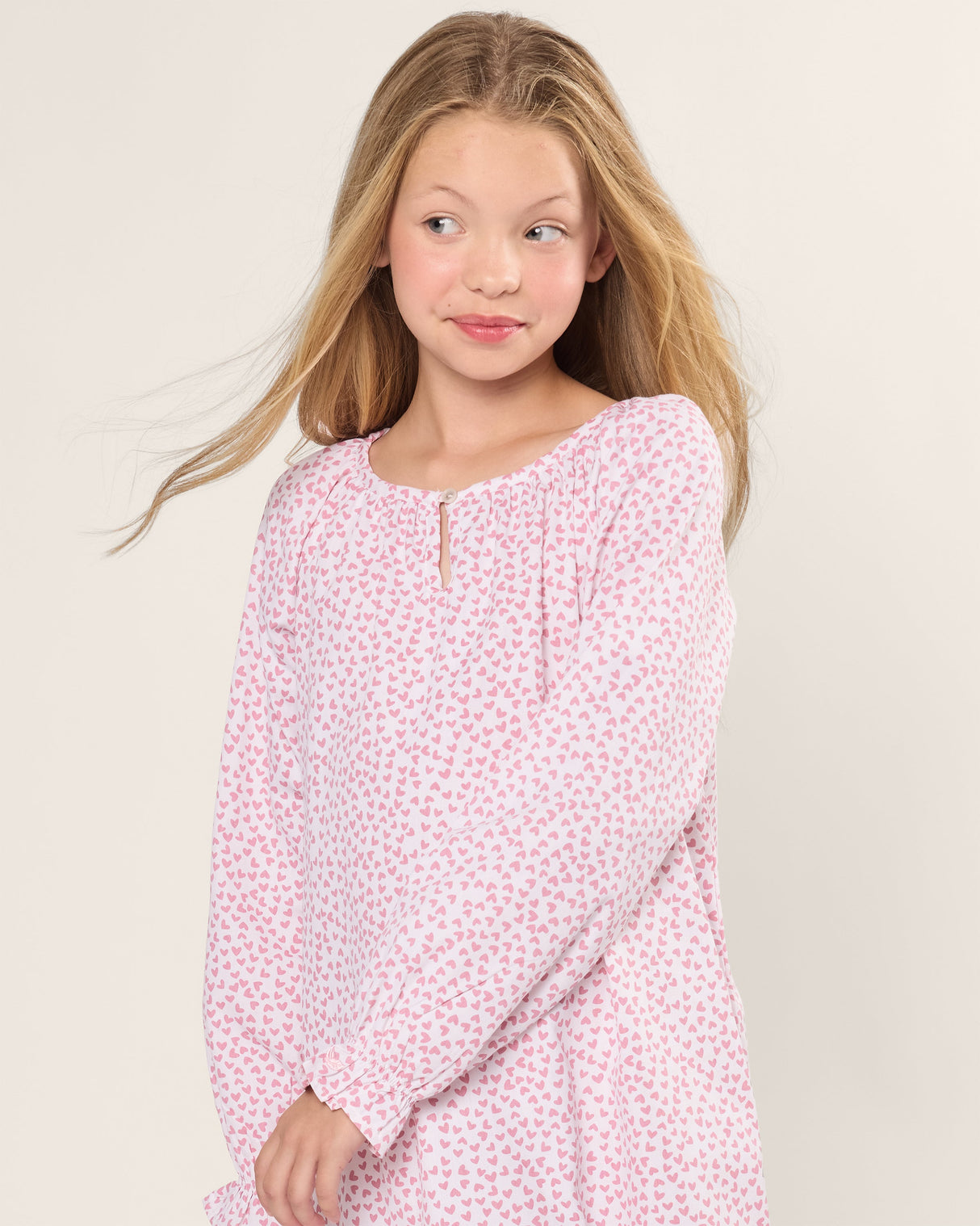 Girl's Twill Delphine Nightgown in Sweethearts