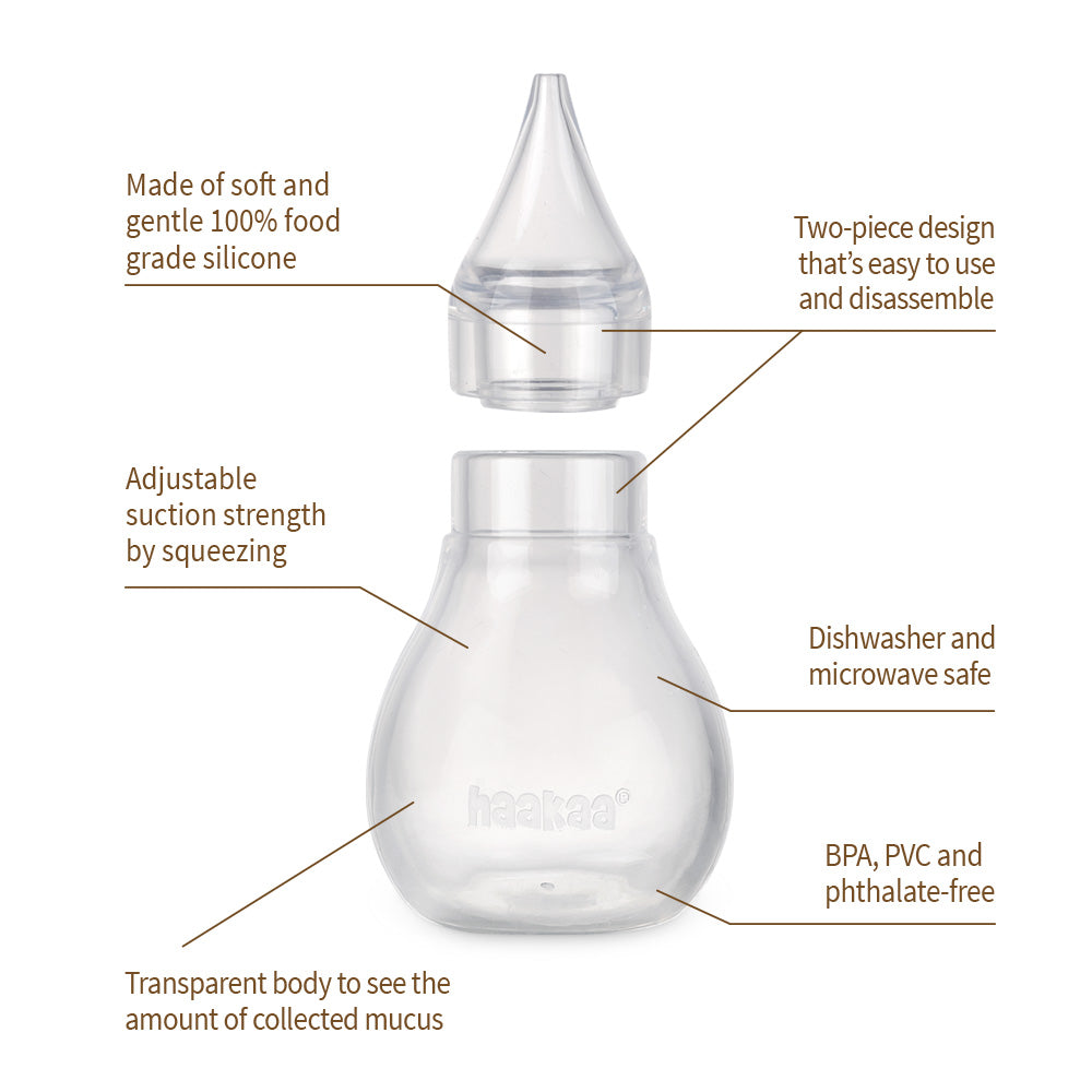 Haakaa Easy-Squeezy Silicone Bulb Syringe (0m+) - HoneyBug 