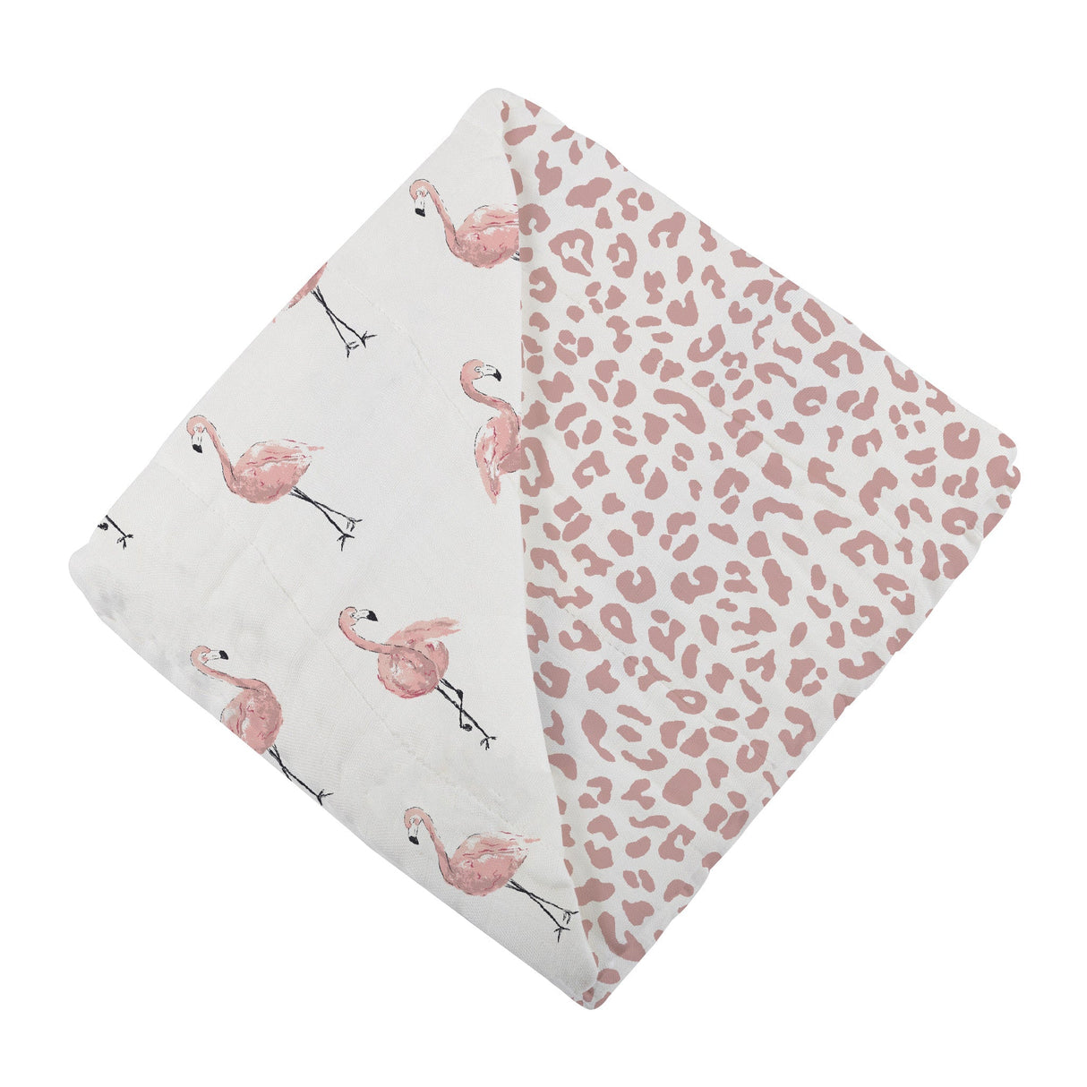 Dancing Flamingo and Little Leopard Newcastle Blanket