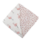 Dancing Flamingo and Little Leopard Newcastle Blanket