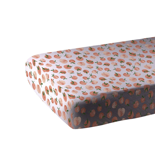 Carnelian Peaches Crib Sheet - HoneyBug 