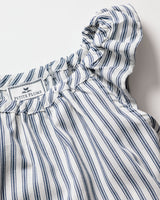 Girl's Twill Isabelle Nightgown in Navy French Ticking - HoneyBug 
