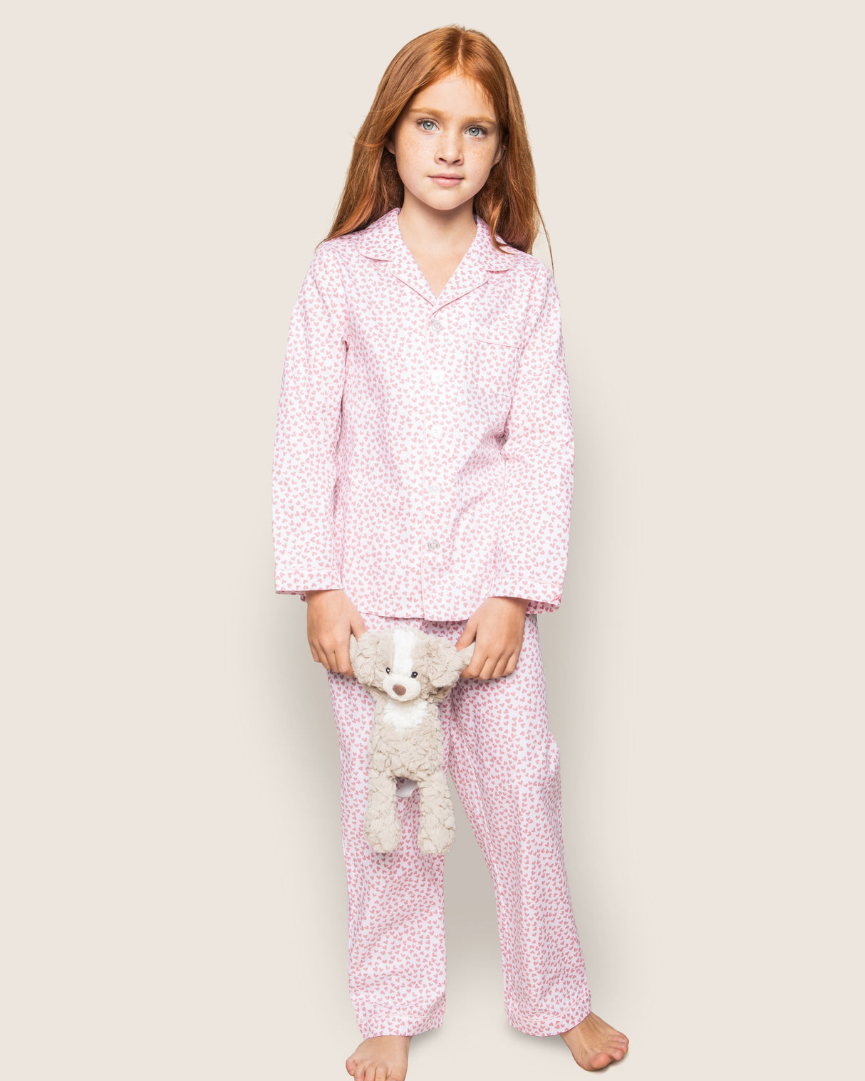 Kid's Twill Pajama Set in Sweethearts