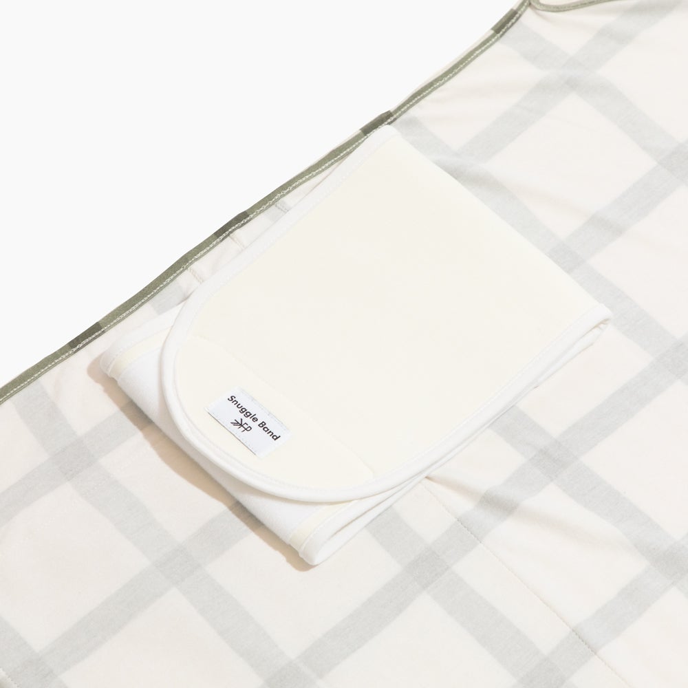 Sage Windowpane Swaddle II - HoneyBug 