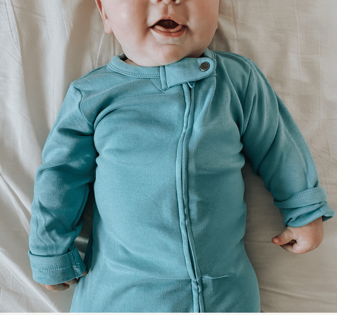 footie | vintage aqua - HoneyBug 
