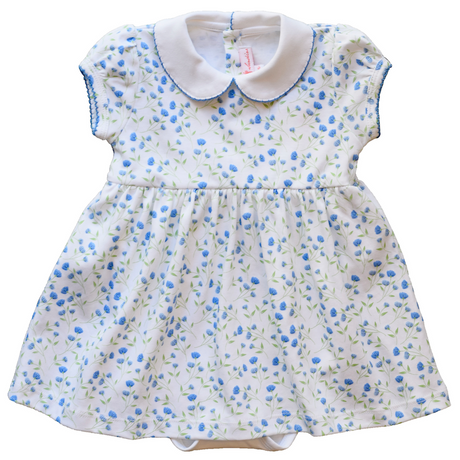 Arabella Blue Floral Dress - HoneyBug 