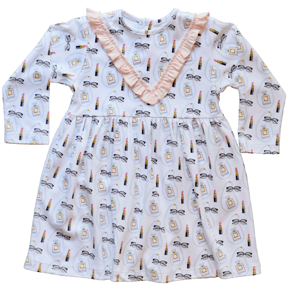 Coco Print Dress with Ruffle - HoneyBug 