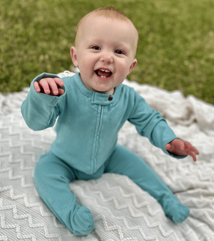 footie | vintage aqua - HoneyBug 