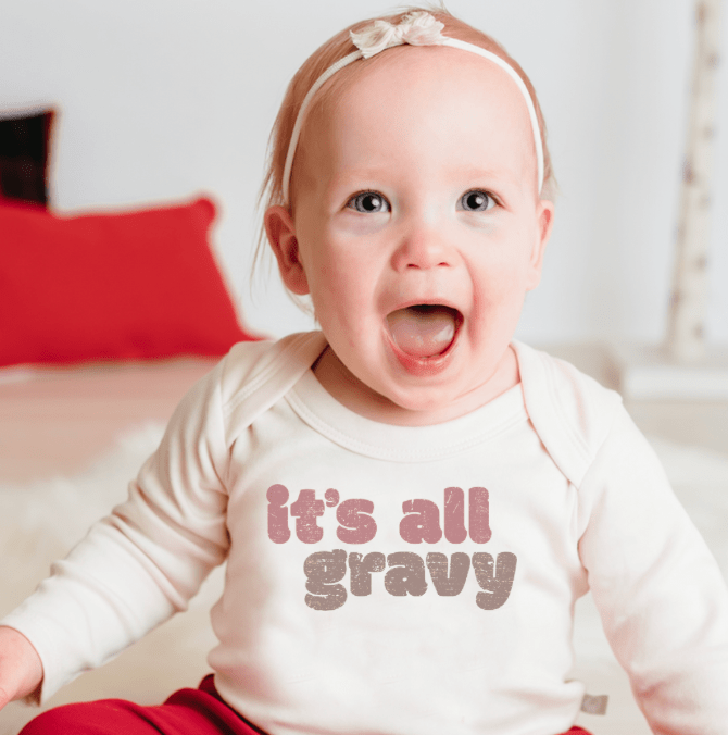 graphic bodysuit | all gravy (long sleeve) - HoneyBug 