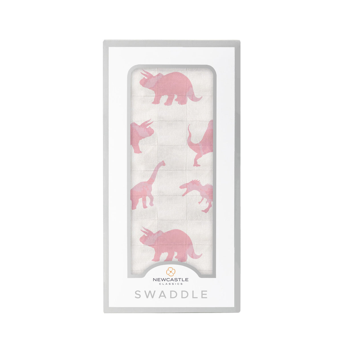 Pink Dinosaurs Bamboo Muslin Swaddle - HoneyBug 