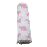 Pink Dinosaurs Bamboo Muslin Swaddle - HoneyBug 