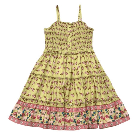 Smock Button Front Tiered Dress