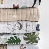 Original Cotton Muslin Quilt - Tropical Leaf - HoneyBug 