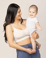 Sublime® Bamboo Hands-Free Pumping Lounge & Sleep Bra | Oatmeal Heather - HoneyBug 