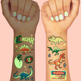 Dino Glo Tats - 44 Foil Temporary Tattoos