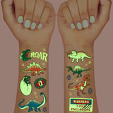 Dino Glo Tats - 44 Foil Temporary Tattoos