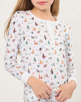 Kid's Pima Snug Fit Pajama Set in Merry Meow - HoneyBug 