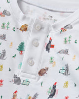 Kid's Pima Snug Fit Pajama Set in Merry Meow - HoneyBug 