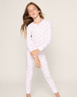 Kid's Pima Snug Fit Pajama Set in Blushing Bows